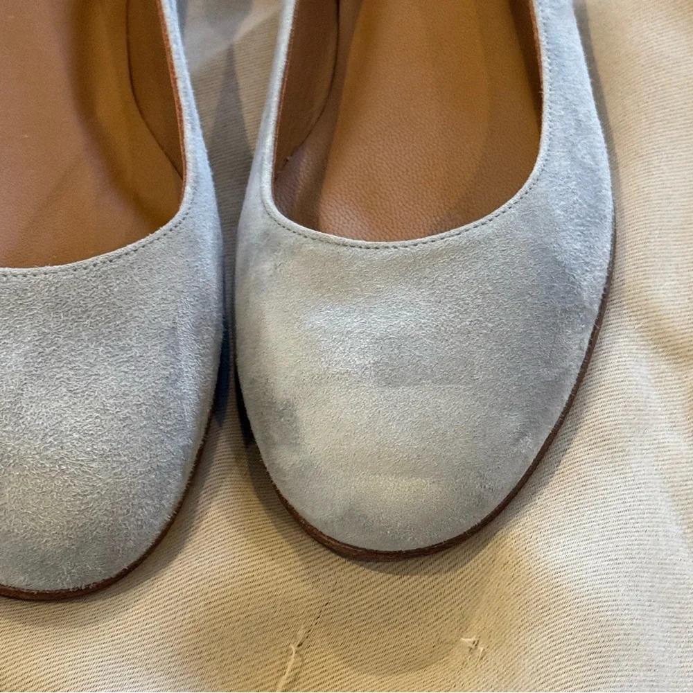Margaux Light Gray Suede Flats - Picture 10 of 10